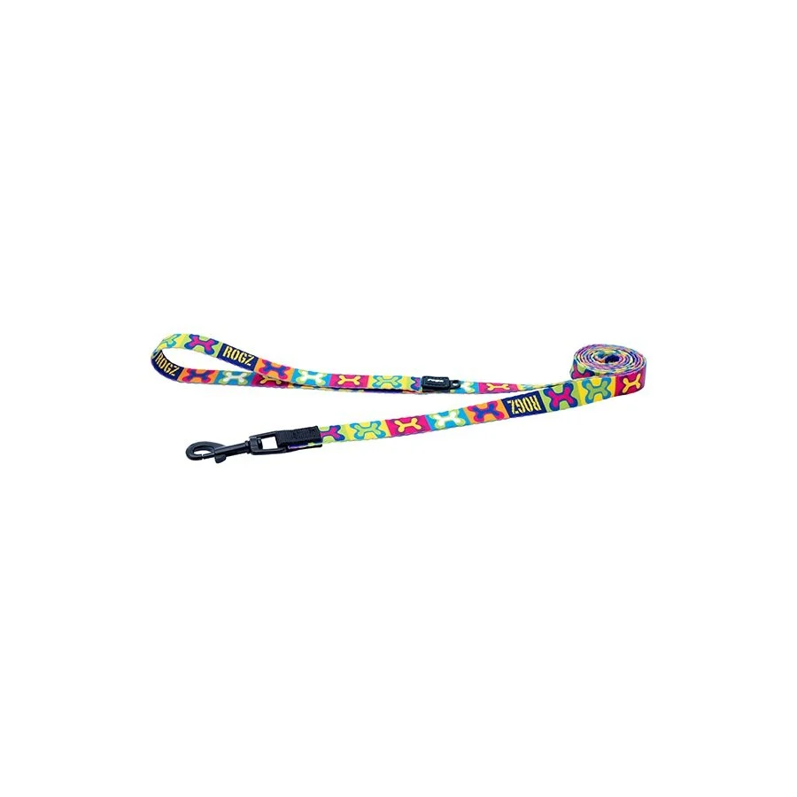 Correa de Alta Durabilidad Correa Para Perro, Modelo Fusion De Rogz, Estampado Pop Art. Talla S (8-14kg)