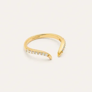 Anillo Peak Scarlett Spark Plata Baño Oro Fácil Modelado y Tallado