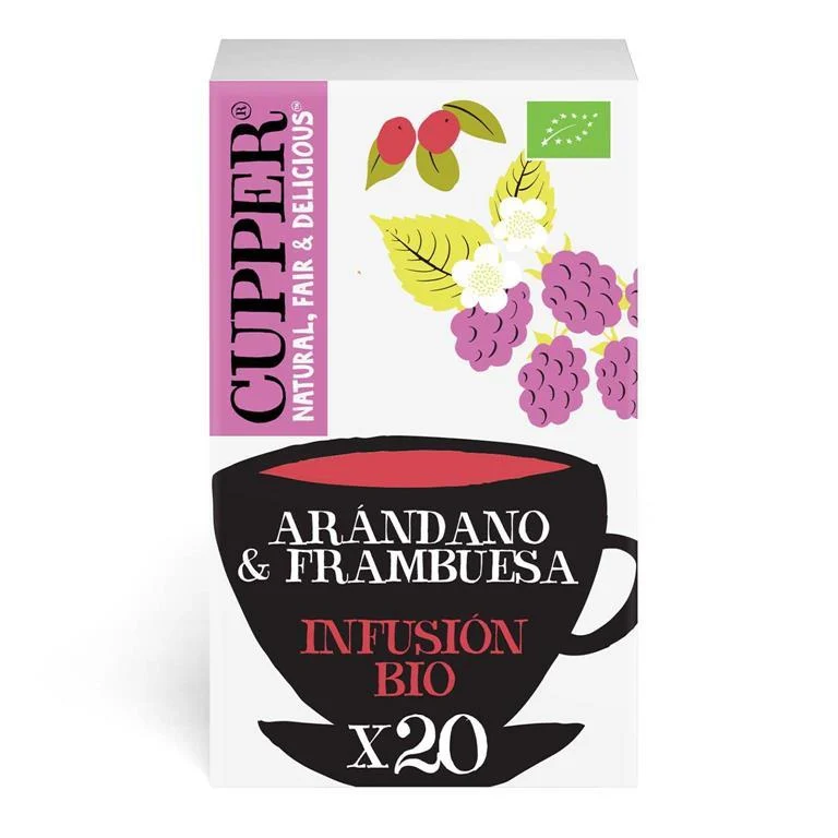 Infusion Arandano Y Frambuesa Bio Cupper 20 Bolsas con Carcasa de Latón Forjado