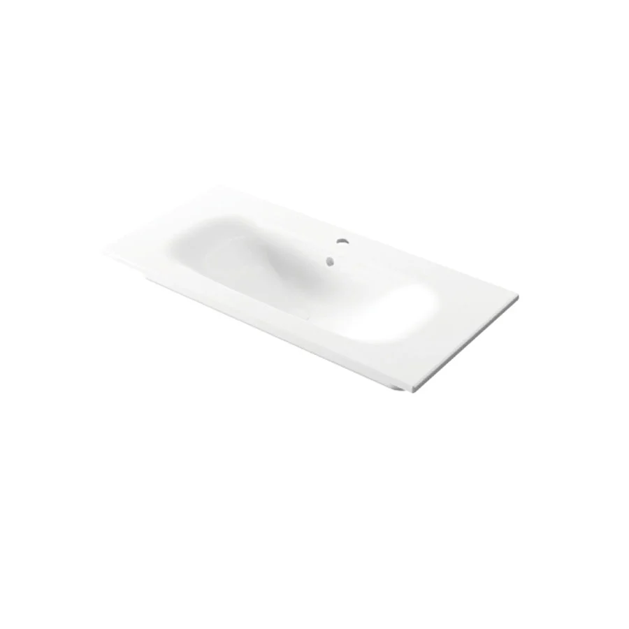 Lavabo da incasso rettangolare ceramica bianca lucida 96x46cm serie Delicado Disegno-Ceramica