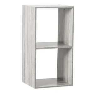 Estanterí 2 Compartimentos Mixtas, Color gris preciso. Fabricado en fibras de madera. Dimensiones L. 34,5 x P. 32 x H. 67,...