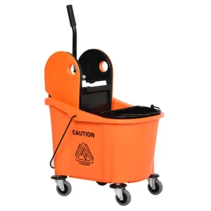 Guante de Goma HOMCOM Cubo de Fregona con Ruedas Capacidad de 36L Carro de Limpieza con Escurridor de Presión Abajo y 2 Cu...