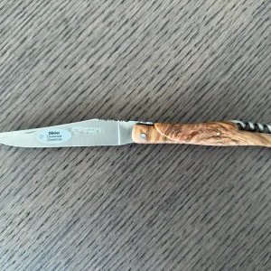 Laguiole en Aubrac Artesanal Plated Multipurpose Knife Olive Wood Handle Corkscrew, 4.75 inches