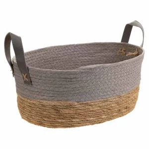 Alta Resistencia Cesto gris de cuerda trenzada 40x30x18