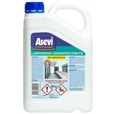 Desinfectante Multiusos Asevi Gerpostar Desinfectante Profesional Concentrado 5L | Limpieza y Desinfección de Superficies...