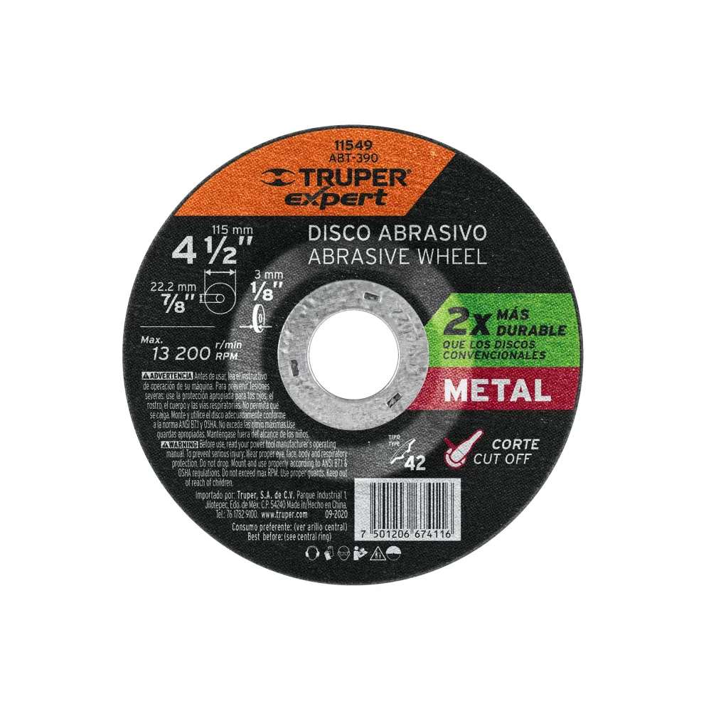 Disco Tipo 42 de 4-1/2' x 3.2 mm Corte Metálico, Expert 11549