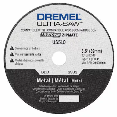 Rueda de Corte Dremel US510-01 Óxido de Aluminio 3-1/2" para Lijado de Precisión
