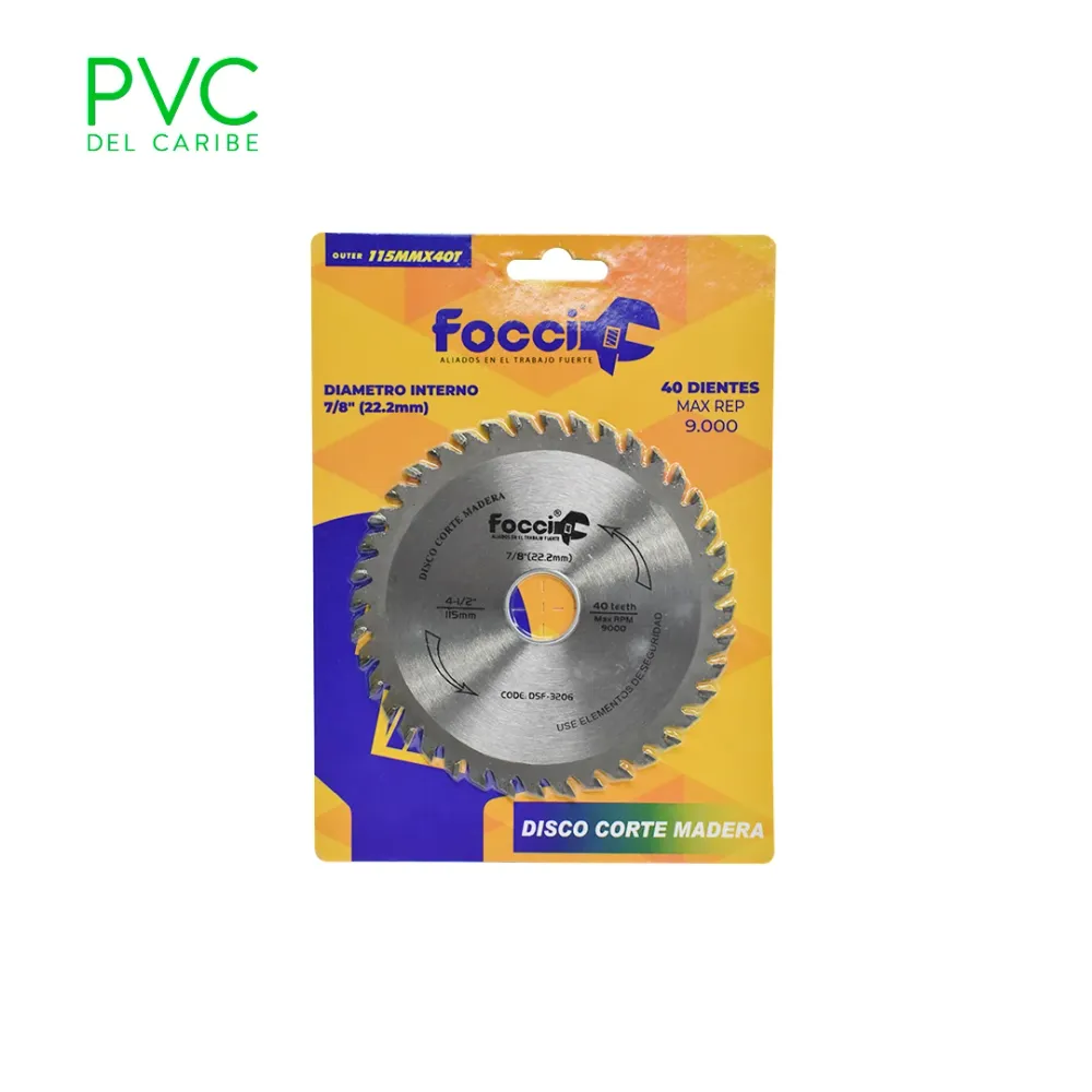 Pulidor de Zirconio DISCO MADERA 4-1/2 X 40 DIENTES FOCCI