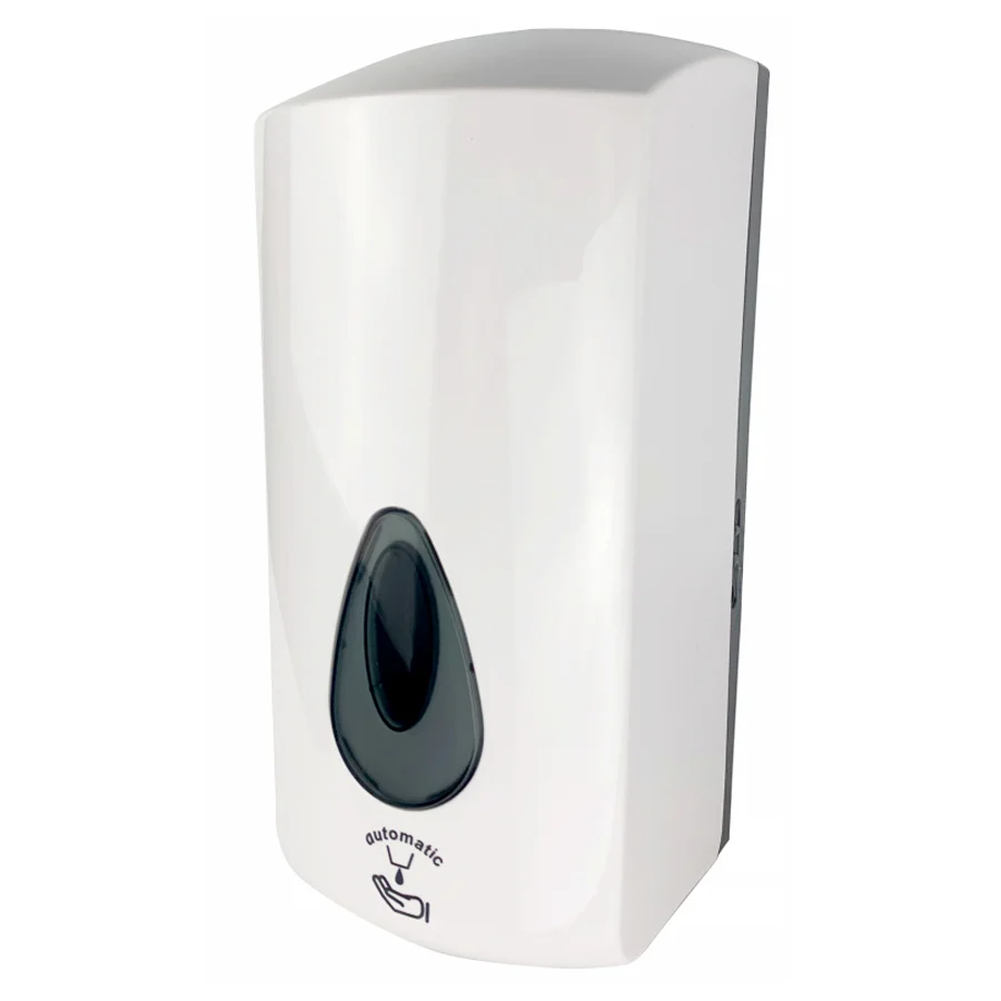 Dispensador automático de jabón líquido o gel desinfectante modelo Boston. En ABS blanco Fórmula Antibacterial