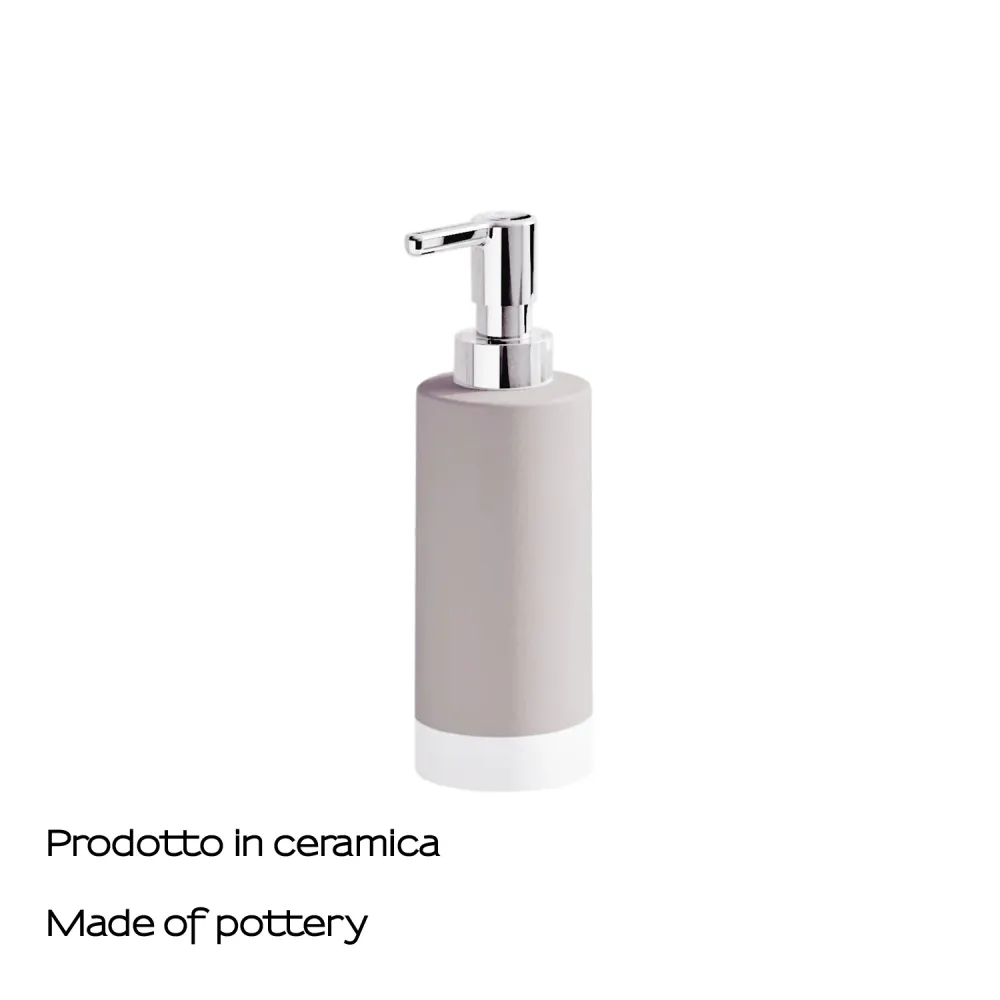 Dispensador de jabón de cerámica con dosificador cromado Gedy serie New Mizar - Topo Preciso con Certificación de Seguridad
