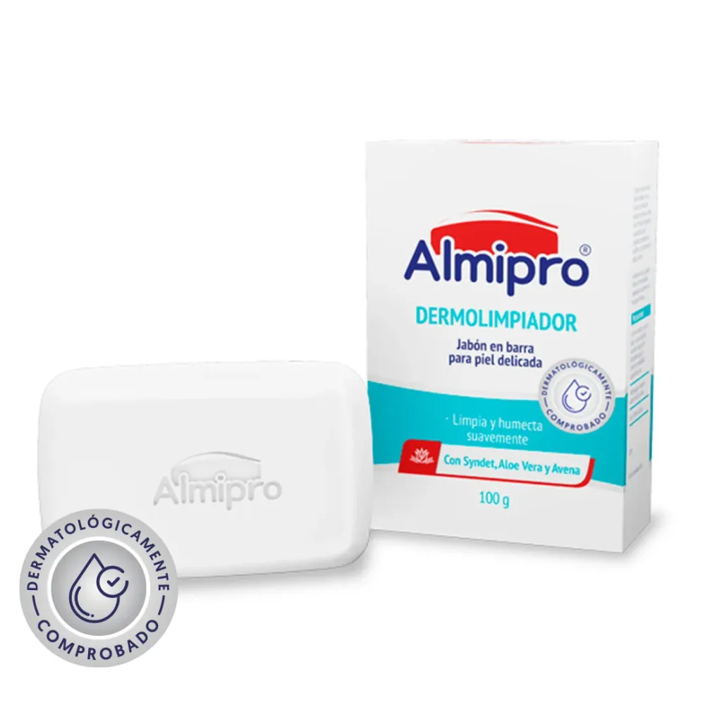 Dispensador de Jabón JABÓN DERMOLIMPIADOR PARA PIEL DELICADA X100 GR ALMIPRO