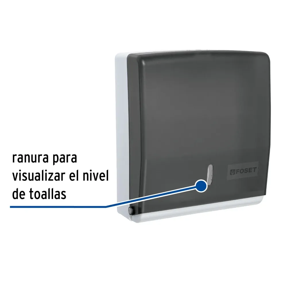 Dispensador de abs para toallas de papel, humo, foset con Montaje de Pared