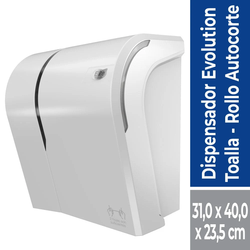 Dispensador Toalla Autocorte Mecánico Blanco con Kit de Instalación