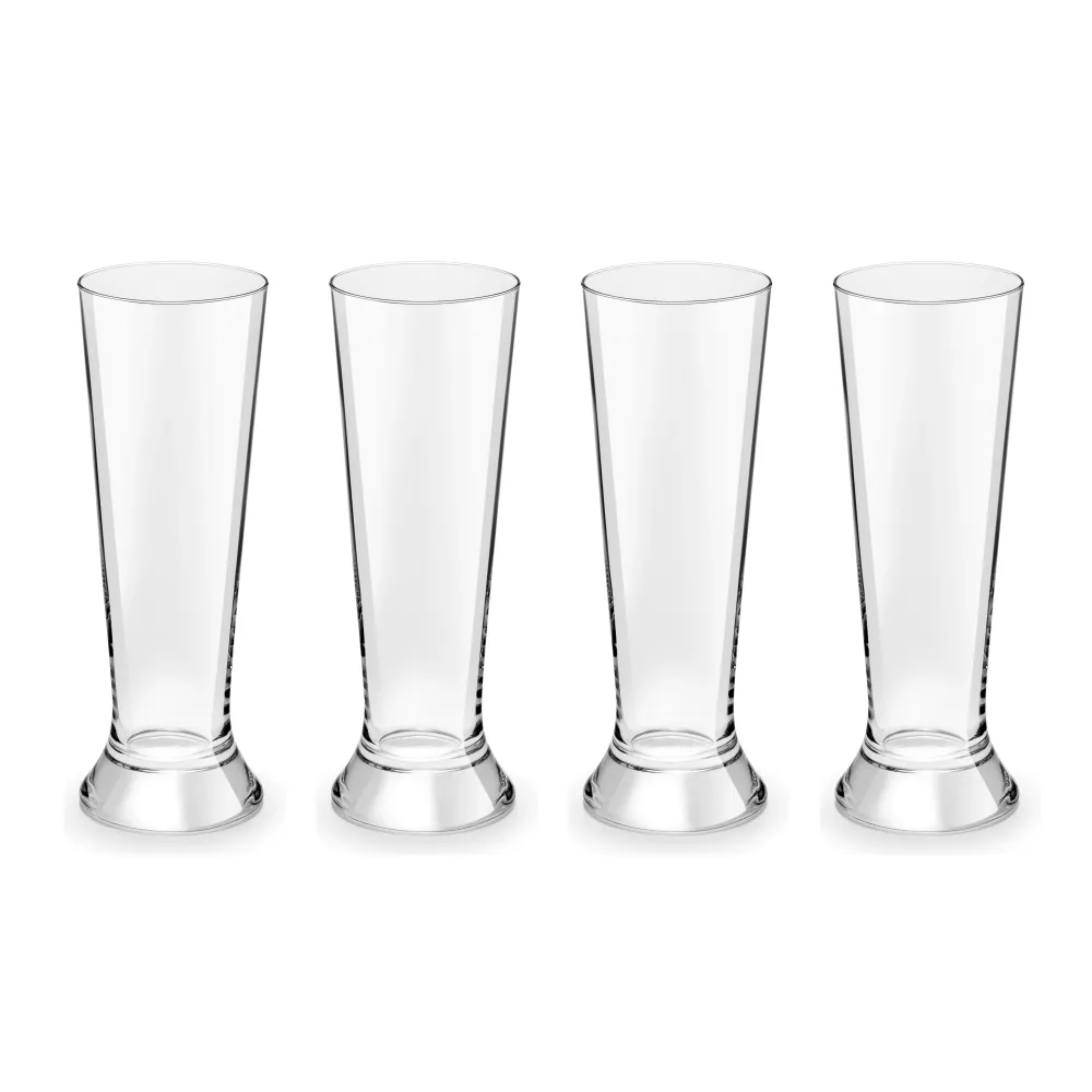 Set 4 Vasos Cerveceros Tradicional Pilsner 370ML Compatible con Contra Ángulos
