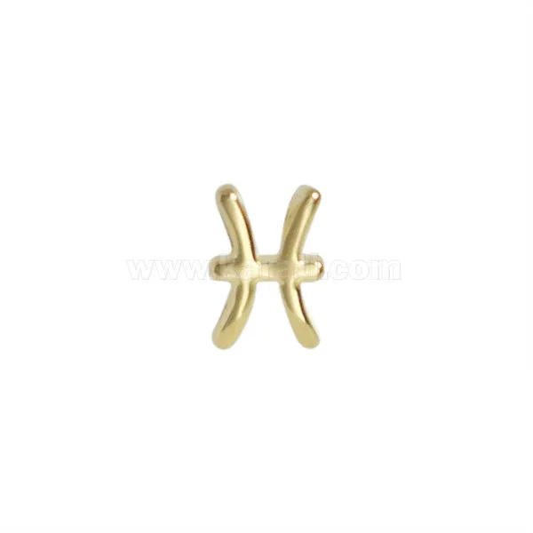 Separador Chapa Simbolo Zodiaco Piscis 11.7x8.6mm Dorado Deslumbrante