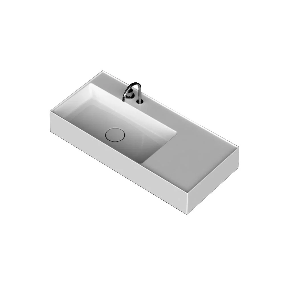 Lavabo lavatrucco vasca sinistra Domus Falerii 100x46 cm installazione sospesa o da appoggio
