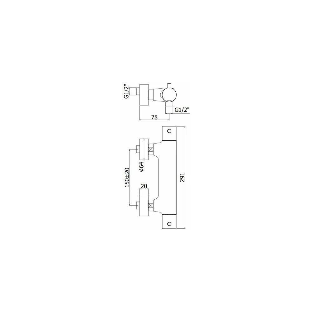 Miscelatore termostatico doccia con duplex serie Light modello LIQ168DCR cromo Paffoni | Portátil | Completo