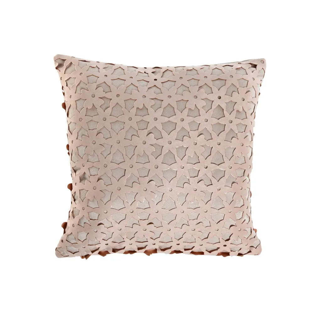 COJIN POLIESTER 45X45 420 GR: CALADO ROSA