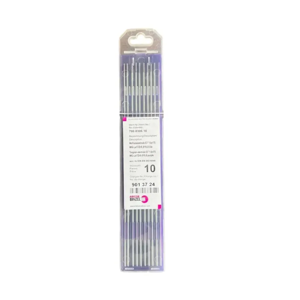 Medidor de TDS Electrodo de tungsteno morado para TIG 1.6mm (1/16") Binzel