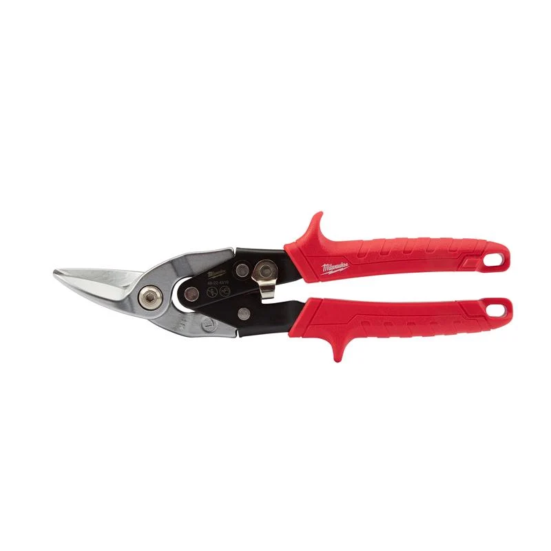 Tijeras de aviación dentadas izquierdas de acero de aleación forjado Milwaukee de 10 pulgadas, calibre 22, paquete de 1