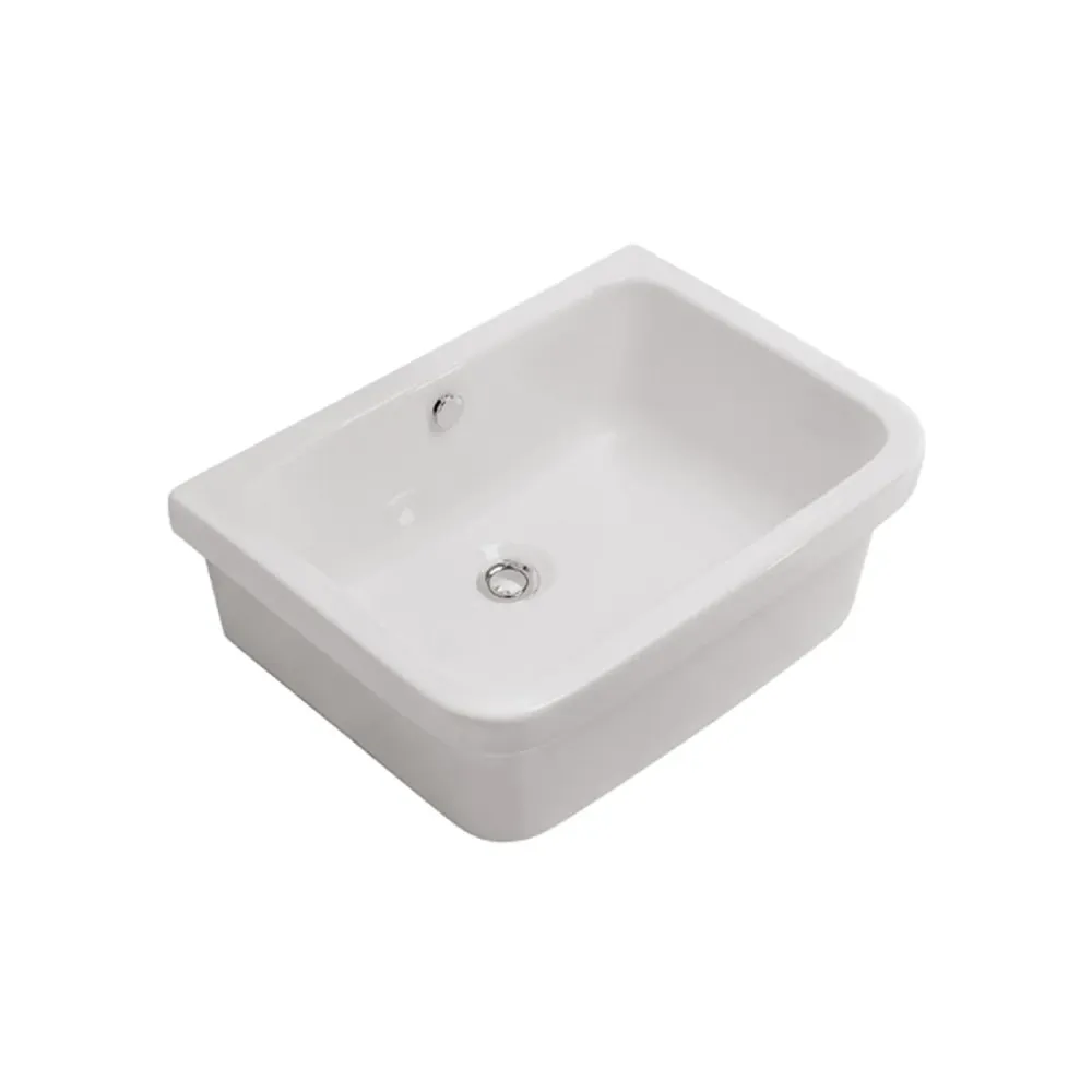 Pilozzo appoggio/sospeso bianco 60x45,5 serie Iris di Ceramica Globo con foro troppopieno