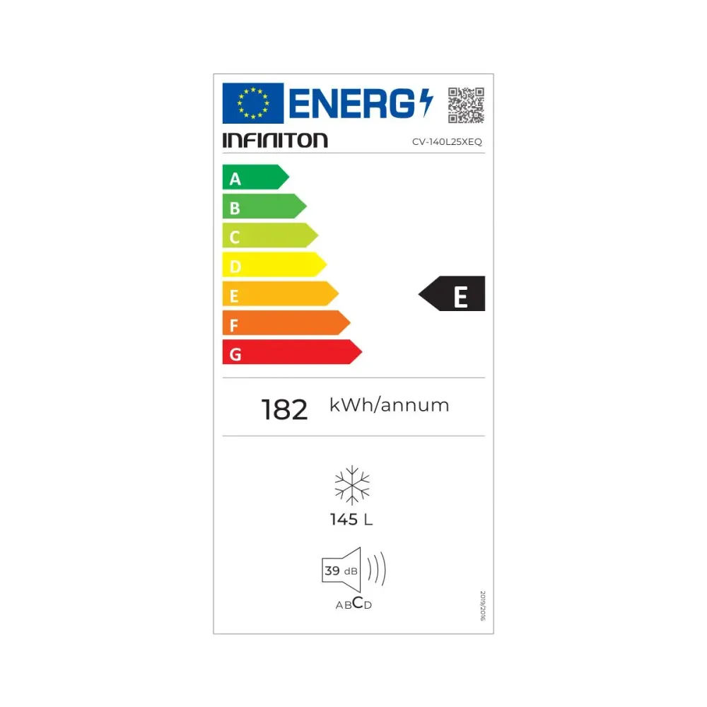 Congelador vertical Infiniton CV-140L25XEQ Defrost 145L E inox 125,9 cm