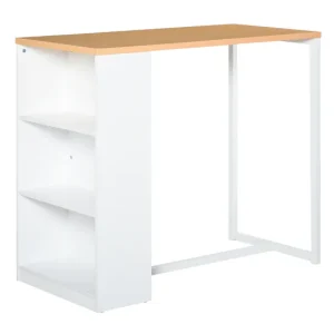 HOMCOM Mesa Alta de Cocina Mesa de Bar con 3 Estantes Estructura de Acero Antivuelco Carga 100 kg para Comedor 115x55x100...