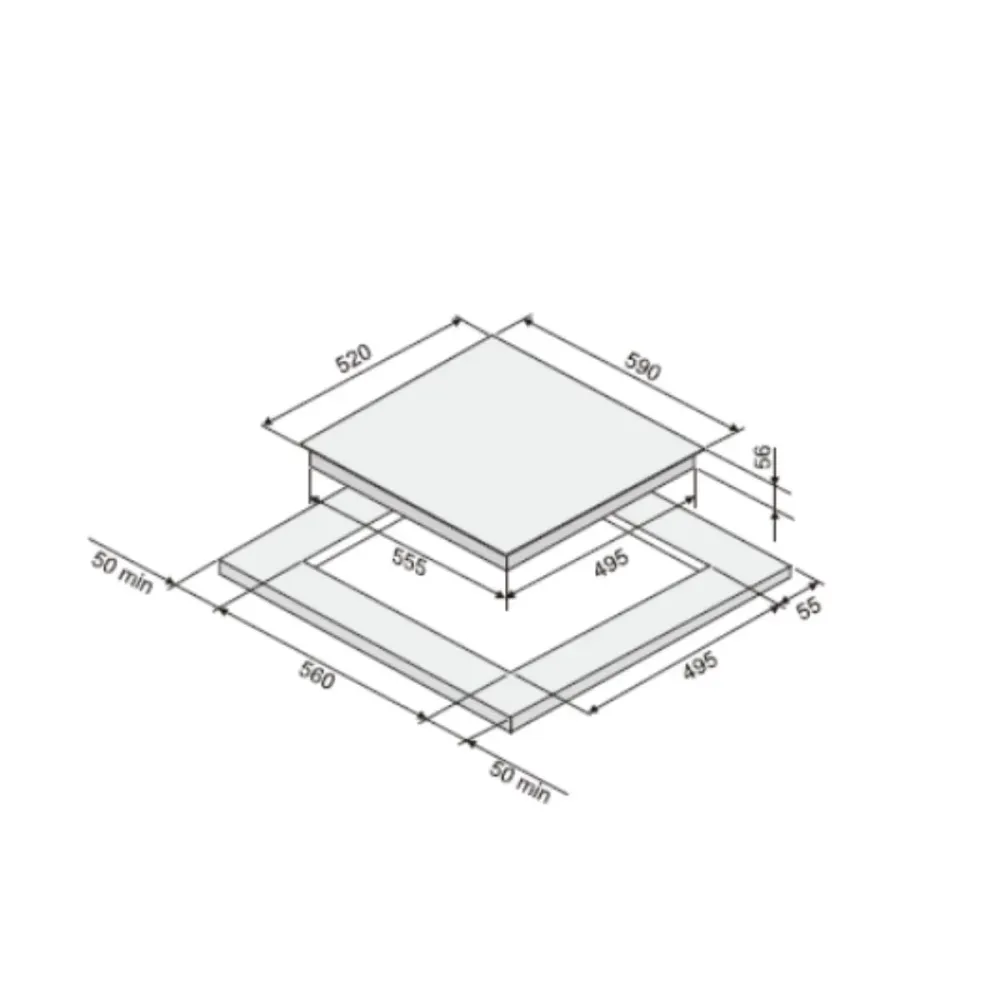 Placa de inducción Svan SIFZ3600 6600W 3 fuegos Flexizone doble negro 59 cm