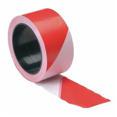 Ruban de signalisation chantier 100m x 70mm Rouge et Blanc 24/7 Operación Continua