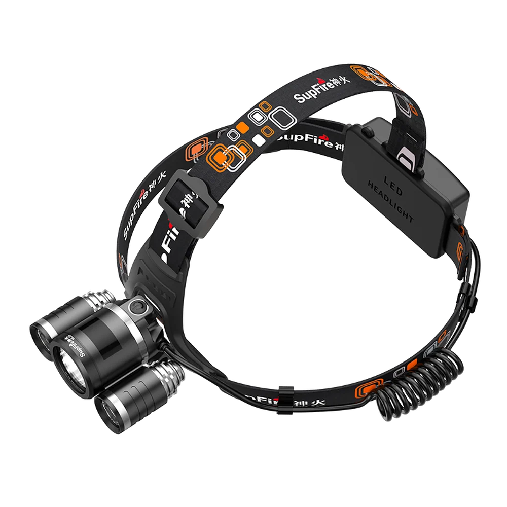 Supfire - Lampe frontale LED 1052lm blanc froid 6000K, con acumulador