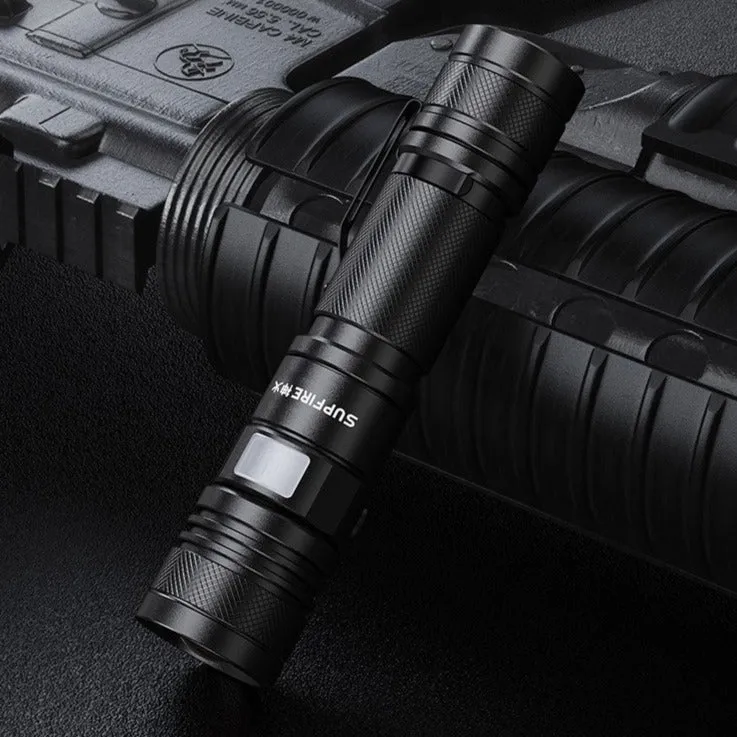 Supfire - Lampe torche LED 1200lm blanc froid 6000K, que se puede recargar