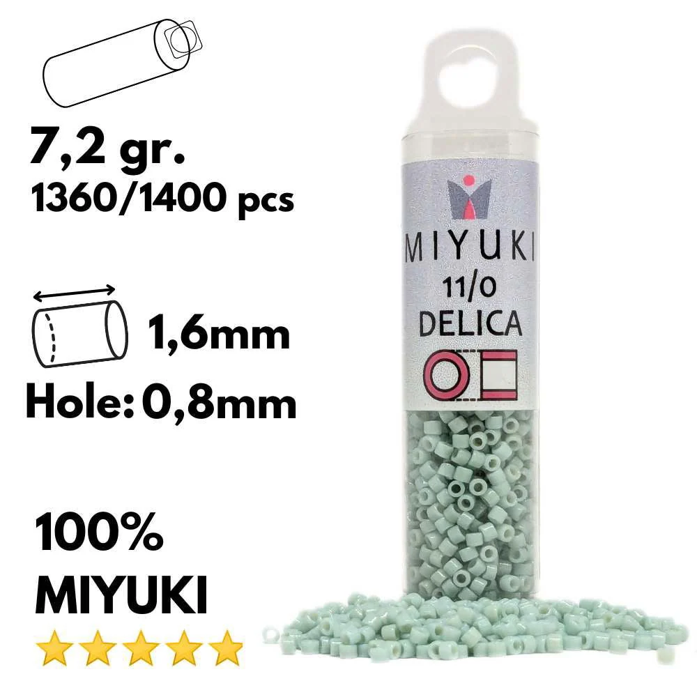HSS-E Premium DB2356 Tubo Miyuki Delica 11/0 Duracoat Cubriente Ocean Spray 7,2gr