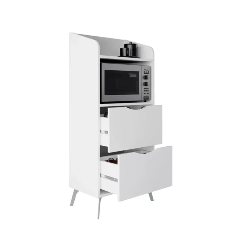 Armario auxiliar Tuba 2 cajones + 2 estantes blanco 136x60x36 cm