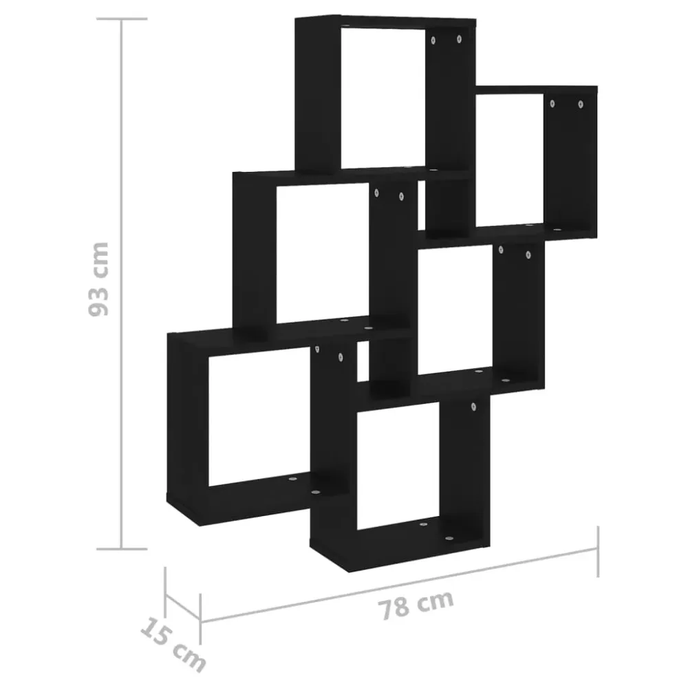 Estante de pared Minzo 6 cubos 93x78x15 cm