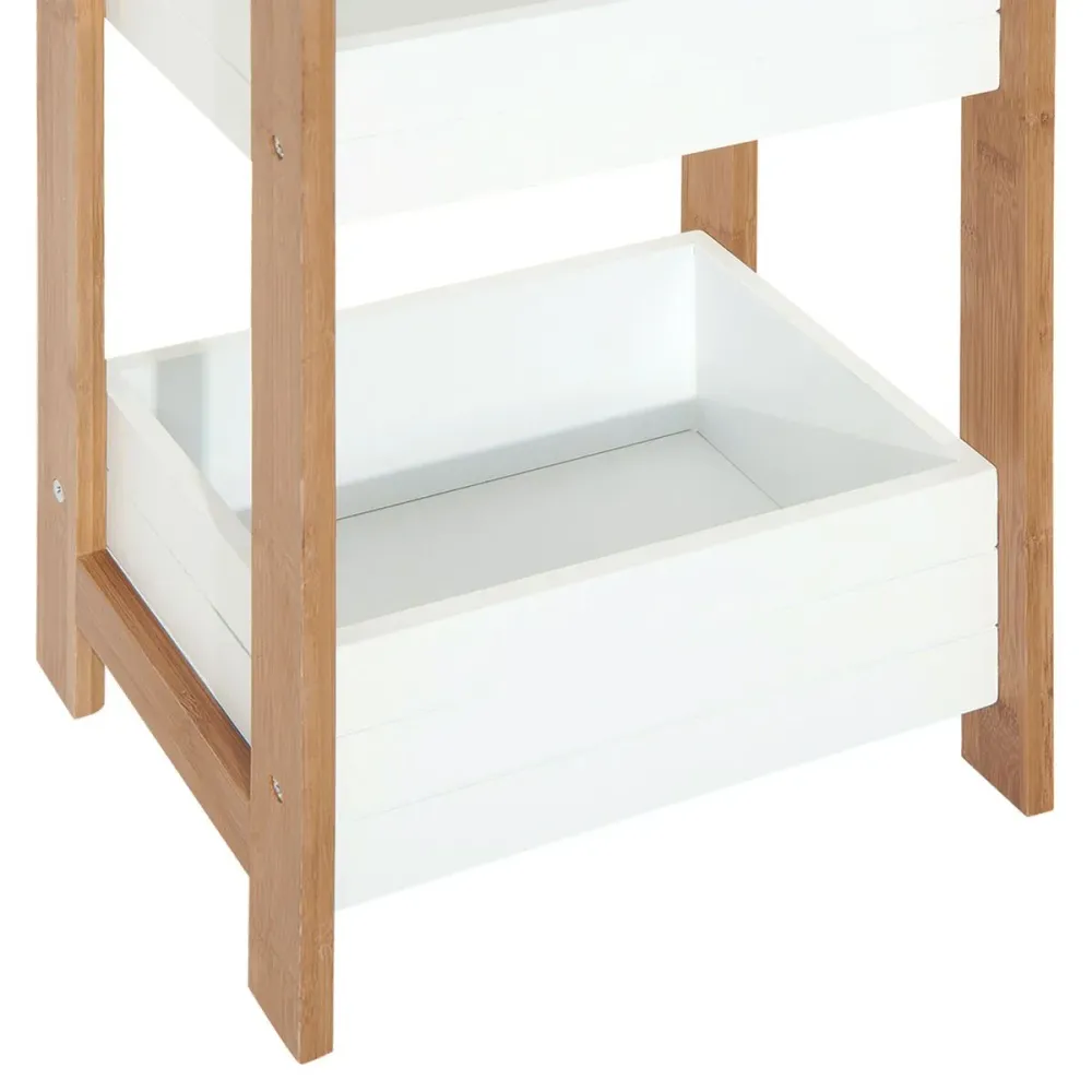 Estanterí Huby Homcom 3 estantes blanco/natural 74x27,5x20,8 cm