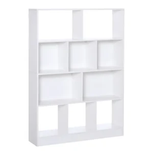 HOMCOM Estanterí Librerí de 4 Niveles con 10 Compartimentos Estantes de Almacenaje Multiusos para Libros Plantas 100x23,8x...