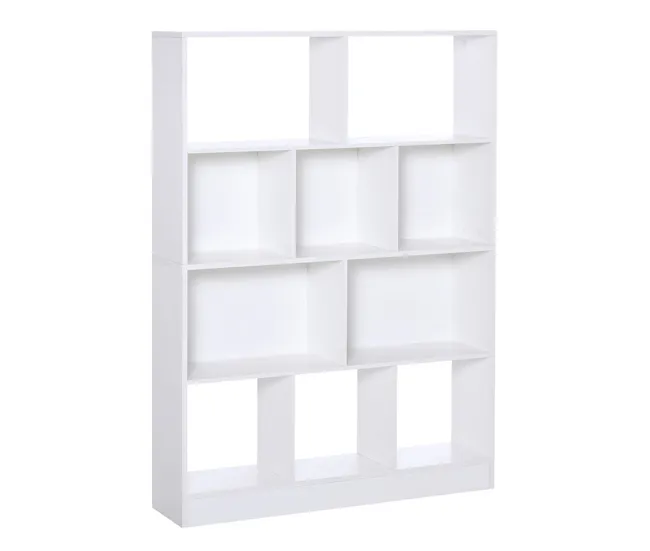 HOMCOM Estanterí Librerí de 4 Niveles con 10 Compartimentos Estantes de Almacenaje Multiusos para Libros Plantas 100x23,8x...