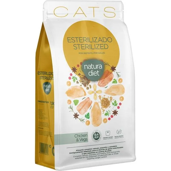 Natura Diet Cats Aséptico Chicken & Vegs Pienso para gatos esterilizados 3 kg para Unidades de Cuidados Intensivos