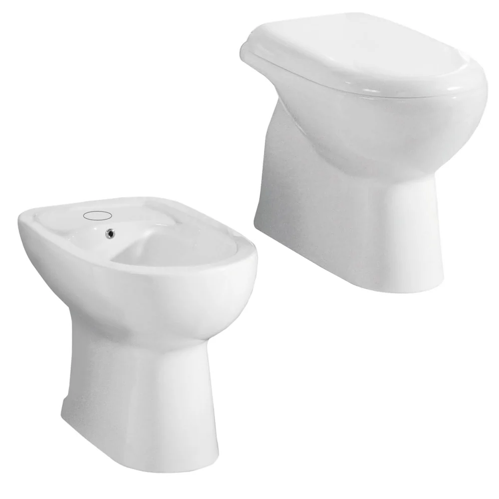 Sanitari con scarico terra e sedile poliestere Ceramica Azzurra modello 'Diana' cm 55