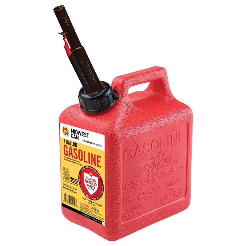 Bidón de gasolina de HDPE con boquilla de flujo rápido Midwest Can de 1 galón - Oferta de la semana