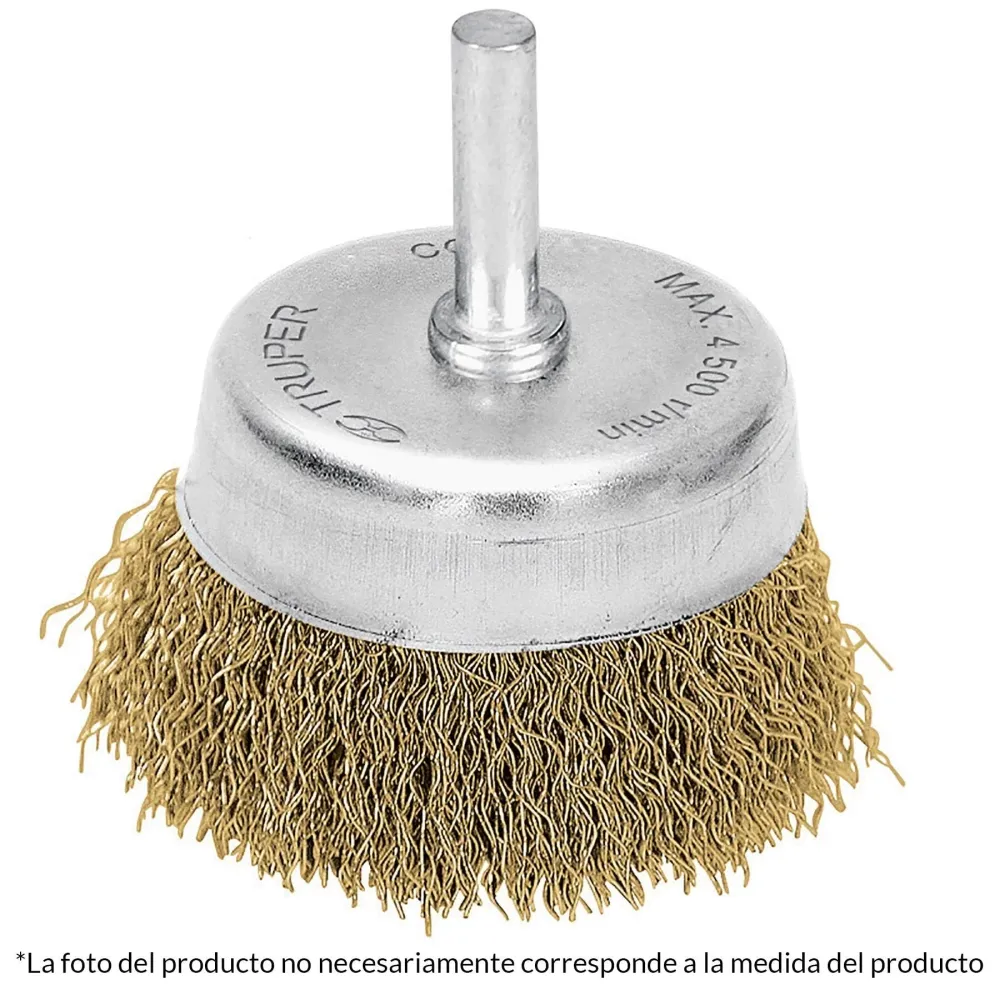 Carda de copa, alambre espeso, 2-3/4" para taladro