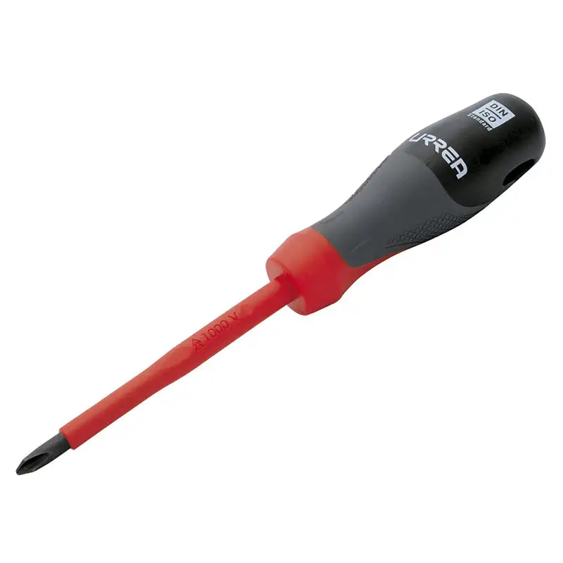 Destornillador con mango trimaterial 1000 v, punta plana de 3/32" x 3", 9713t urrea