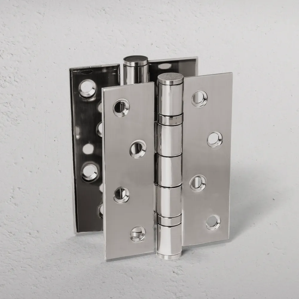 Par de dobradiças de ço para porta Saxon FR60 – Níquel Polido