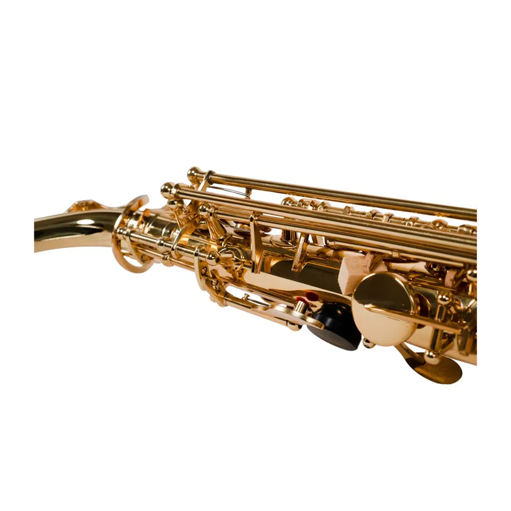 Saxofón alto BENJAMIN ADAMS, Afinado en Eib, creado en latón amarillo con un acabado laqueado dorado duradero, elegante gr...
