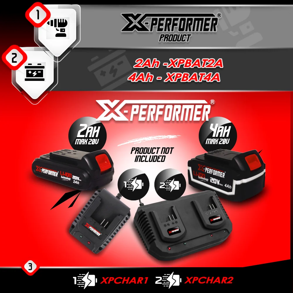 Souffleur sur batterie 2x20V – vitesse Turbo 198 km/h – sans batterie – X-Performer