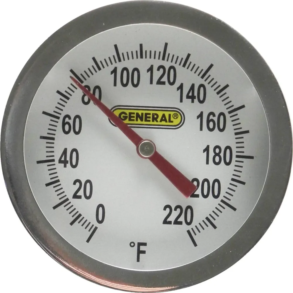 General Tools PT2008G220 - Termómetro Analógico de Suelo con Vástago 20cm Anodizado Duro