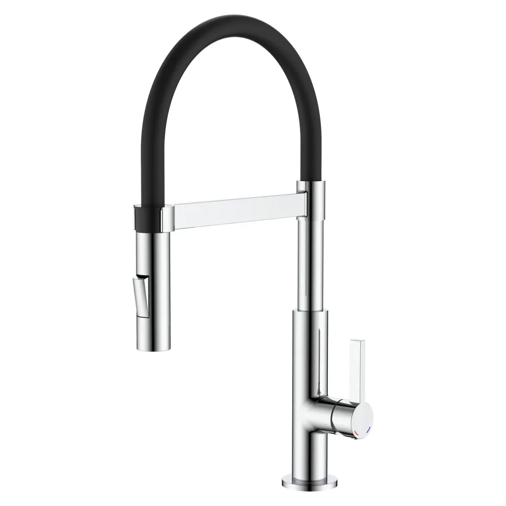 Miscelatore cucina con canna flessibile en silicona nero con attacco magnetico Mixlav