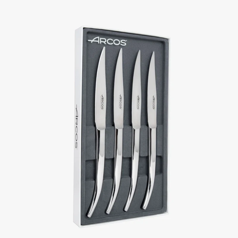 Set di 4 Coltelli da Bistecca Monoblock con Filo Liscio