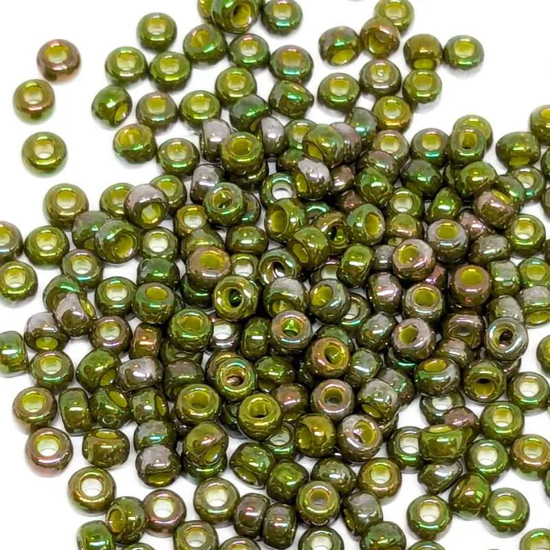 11/0 MIYUKI - rocalla - Opaco Luster Golden Olive - 1gr. de 2 Pulgadas de Diámetro