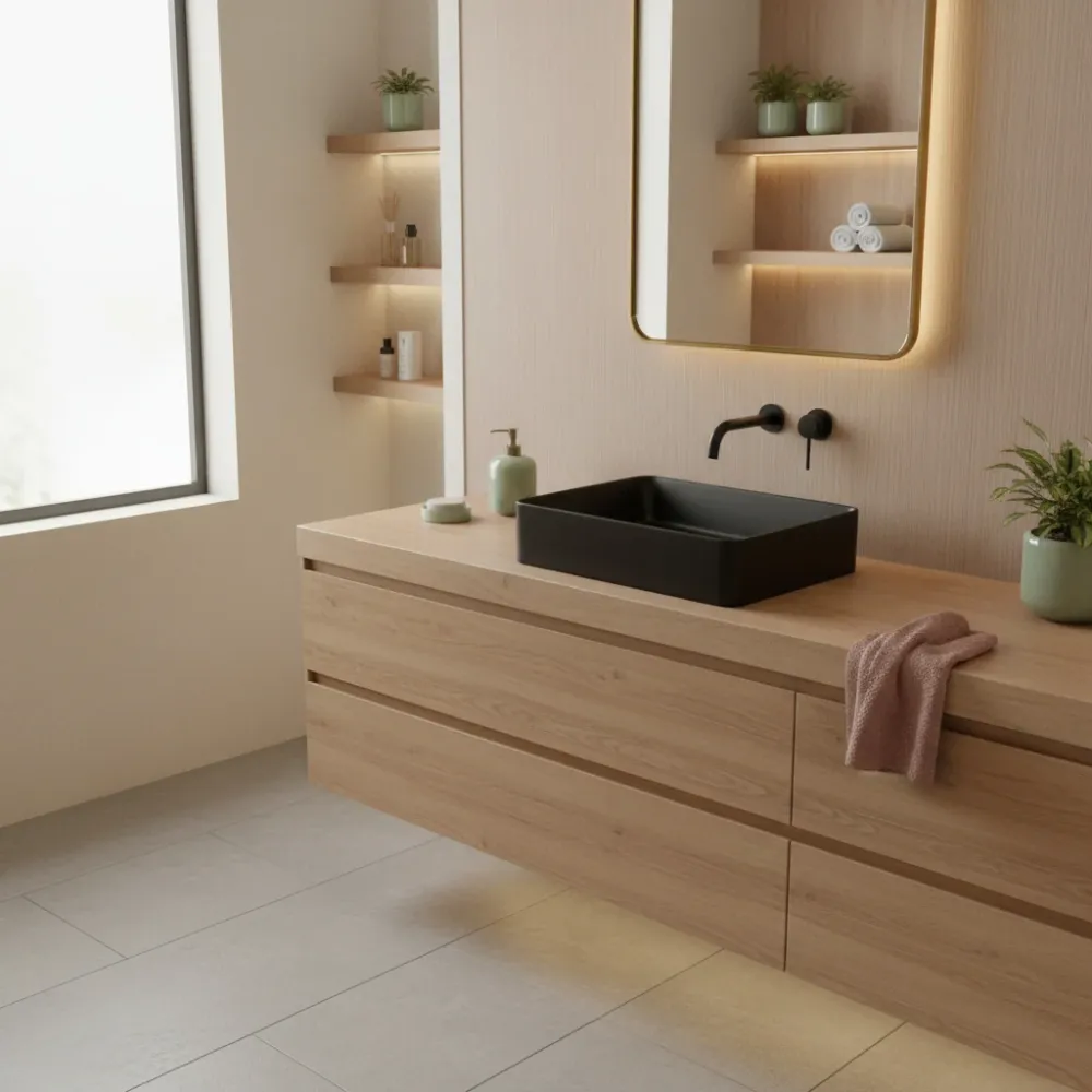 Lavabo da appoggio nero Tropic 525x415x140mm Made Italy